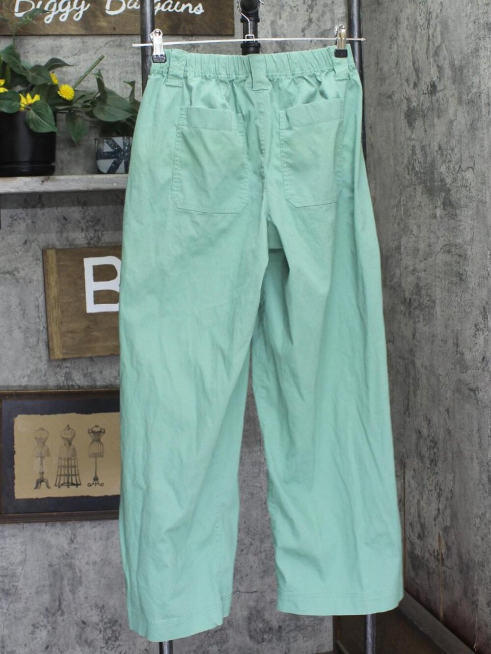 Logo By Lori Goldstein Regular Textured Full Length Pants Feldspar Green XS - Picture 2 of 7